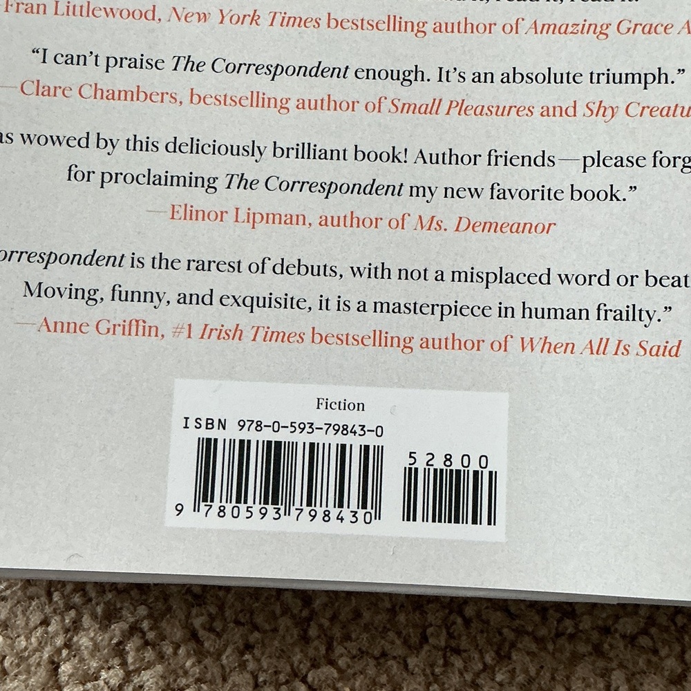 "The Correspondent" - White and Orange Paperback - Picture 3 of 3